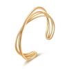 French Style Open Cuff Gold Plated Hollow Minimalist Ins Style Women S Bracelet