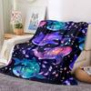 1pc Galactic Sharks Blanket, Lightweight Flannel Throw Blanket For Sofa, Bed, Travel, Camping, Living Room, Office, Couch, Chair, And Bed
