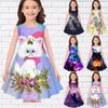 2022 Summer Girls 3D Pumpkin Lantern Kids Girl Party Sleeveless Princess Dress Tank for Girl Over Four Years
