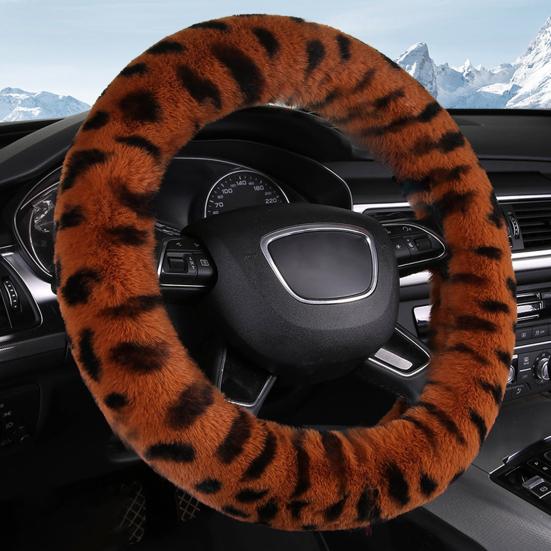 Чехол на руль автомобиля мягкий пушистый теплый чехол на руль зимний плюш авто аксессуары
