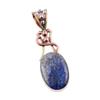 Подвеска из натурального лазурита из стерлингового серебра 925 пробы в двухцветном исполнении 1,75 дюйма M1O26