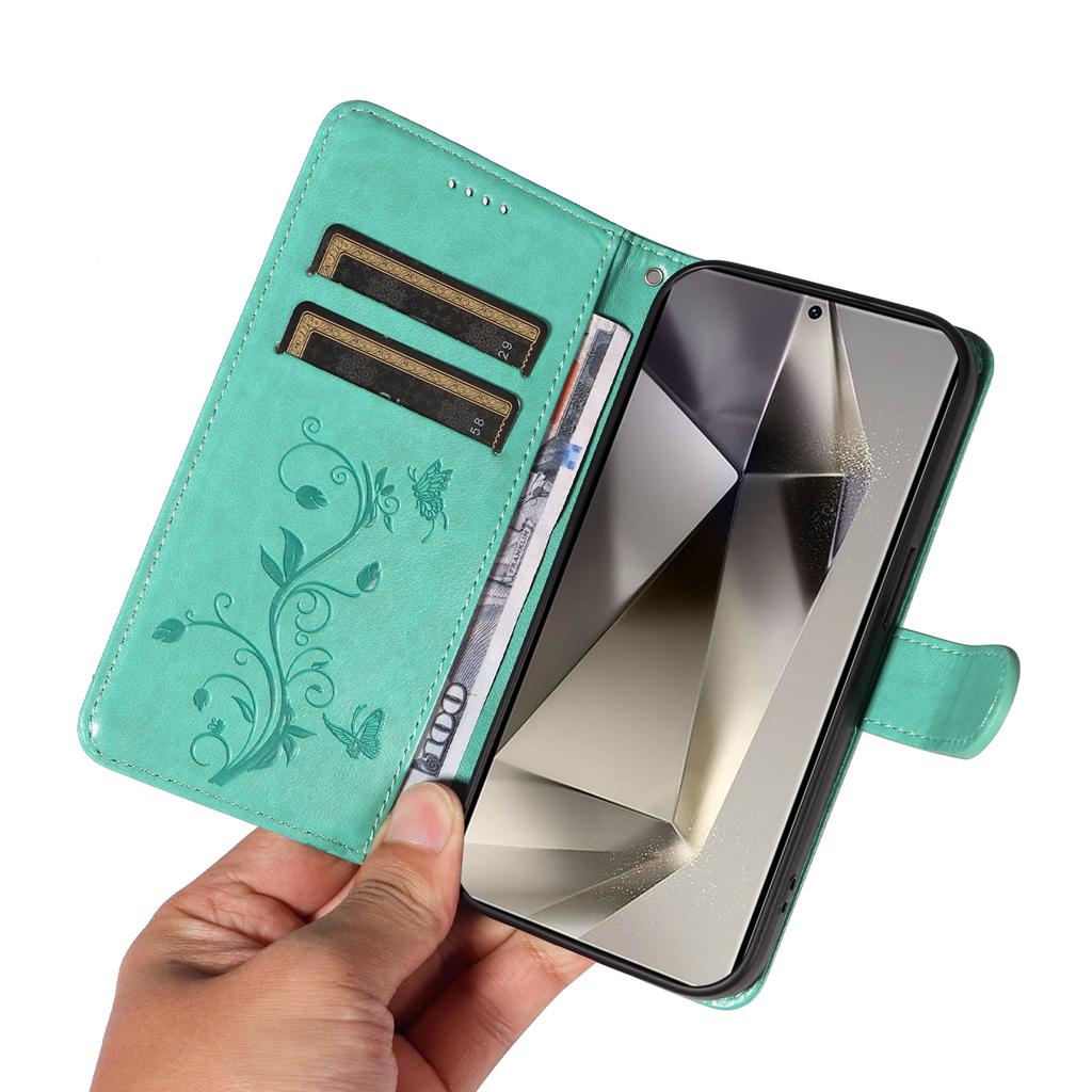 Чехлы из ПУ кожи с цветочным узором для Samsung Galaxy S25 Ultra, кошелек-подставка, чехол для телефона с ремешком