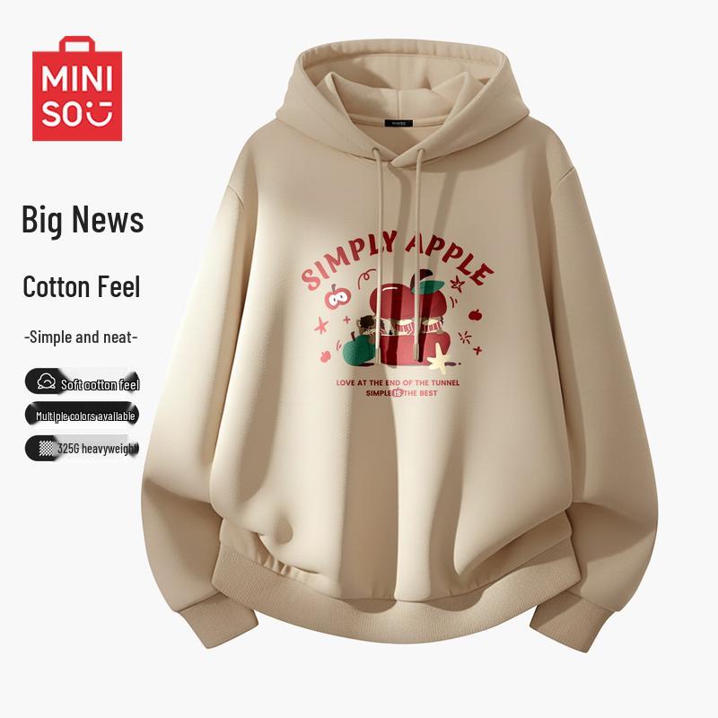MINISO Мужская толстовка с капюшоном в японском стиле свободного кроя (Коллекция 2026 года)