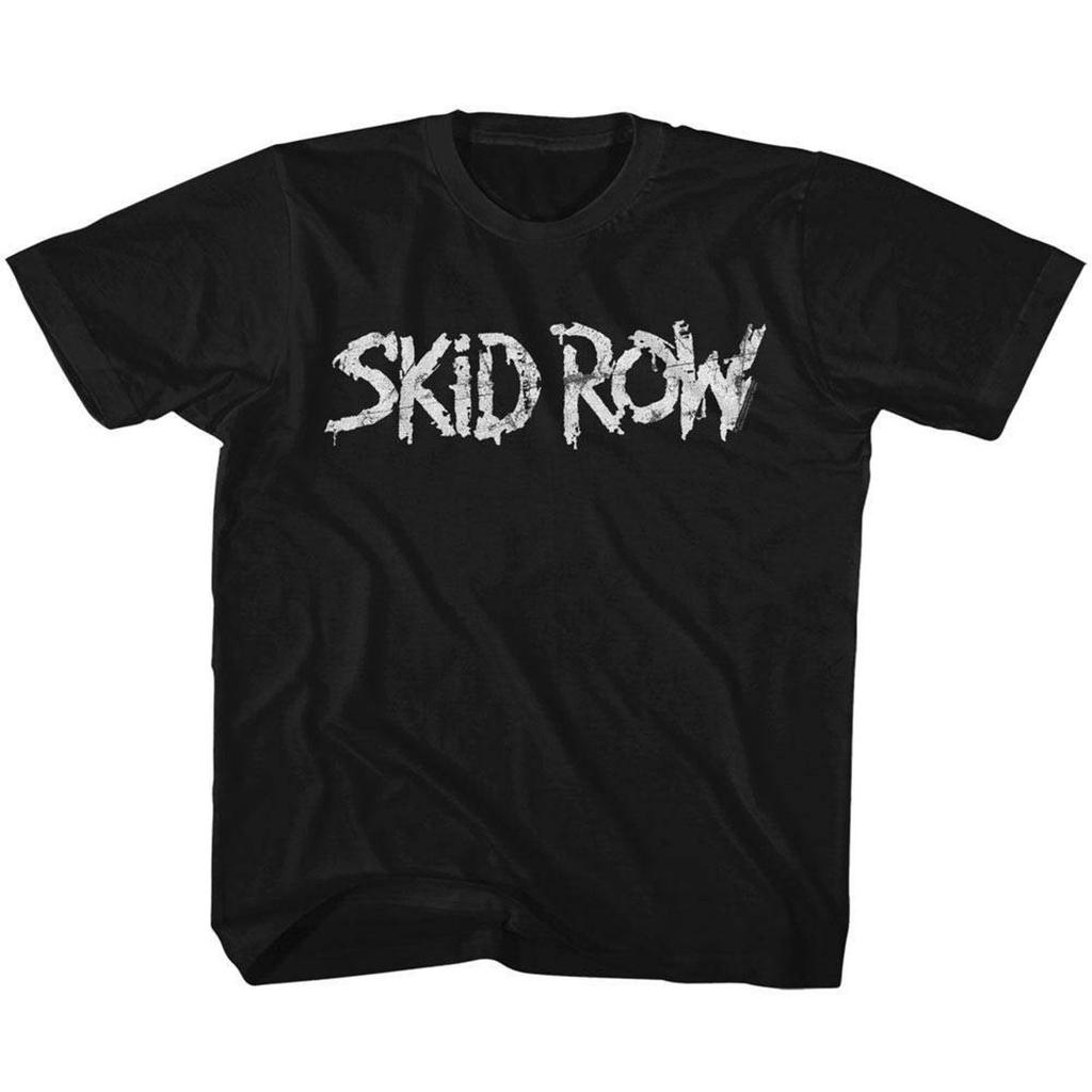 Детская черная футболка Skid Row с белесым логотипом