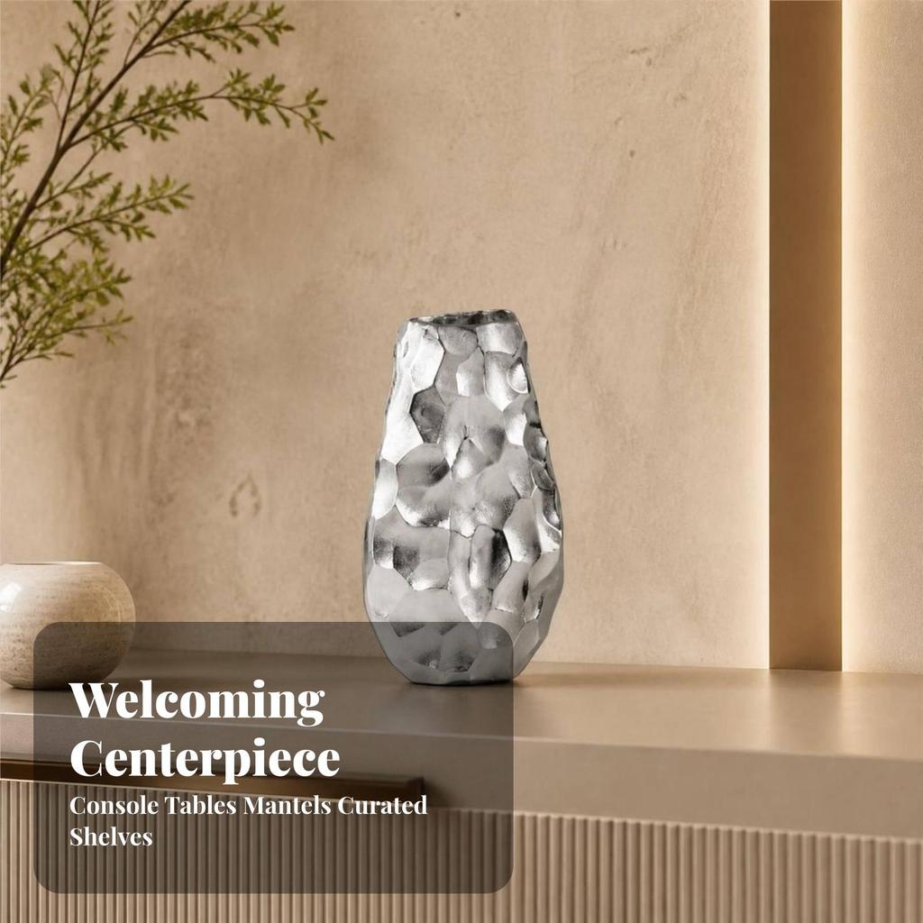 Decorative Vase Aluminum Flower Holder Sculptural for Homeowners