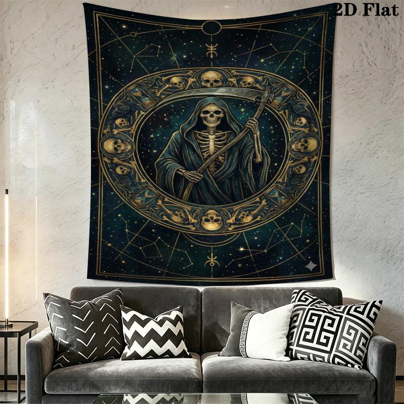 Death Wall Tapestry Aesthetic Wall Hanging Printed Fabric Blanket Decorative Tapestries for Bedroom Living Room Home Decor