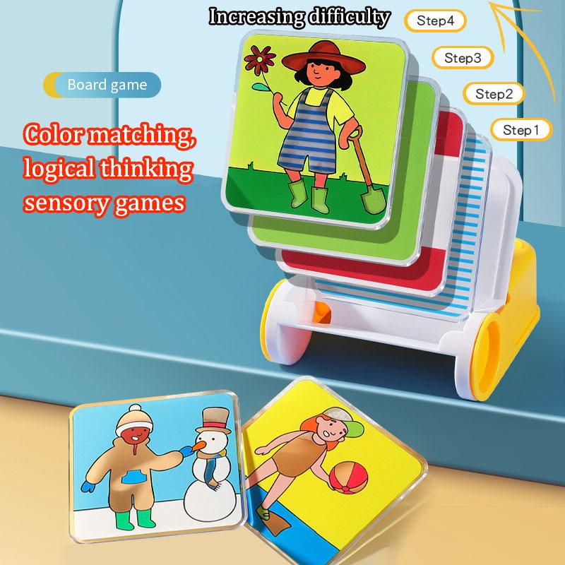 Детская настольная игра на логическое мышление Монтессори Веселая одевалка Подбор цветов Обучение Сенсорная тренировка мышления Развивающие игрушки