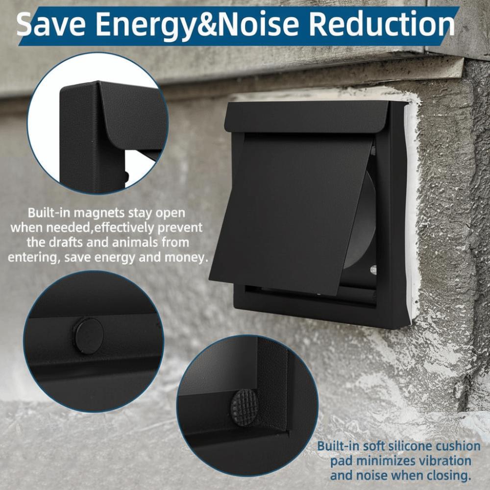 Демпферная Конструкция Крышка Вентиляции Сушилки Размер 4 Дюйма Металлический Материал Вентиляционный Прибор Разработанный Поток Воздуха Наружная Вентиляционная Крышка