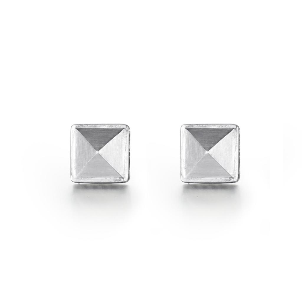 PYRAMID STUDS Stainless Steel Pyramid Earring Studs Matt Finished