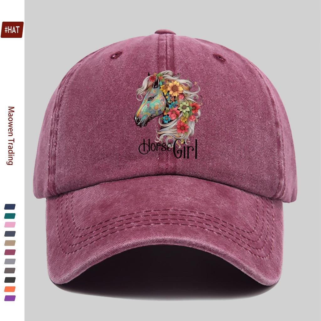 pc pcs Horse  Floral Print Trucker Hat Suitable for Dating Outdoor Sports Beach Vacations Fishing Cycling Parties  Adju