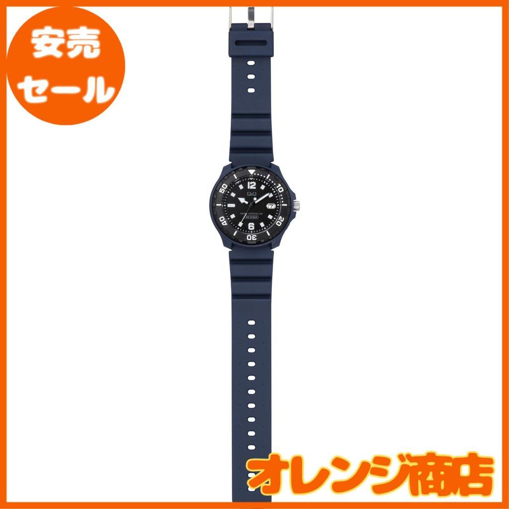 Used [Citizen Q&Q] Wristwatch Q&Q Analog Radio Solar 10 ATM Water Resistant Urethane Band D02A-002VK Men's Blue