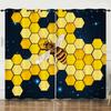 Curtain Cartoon Bee Picking Honey Bee Picking Flower 3D Digital Printing Blackout Curtain Punching
