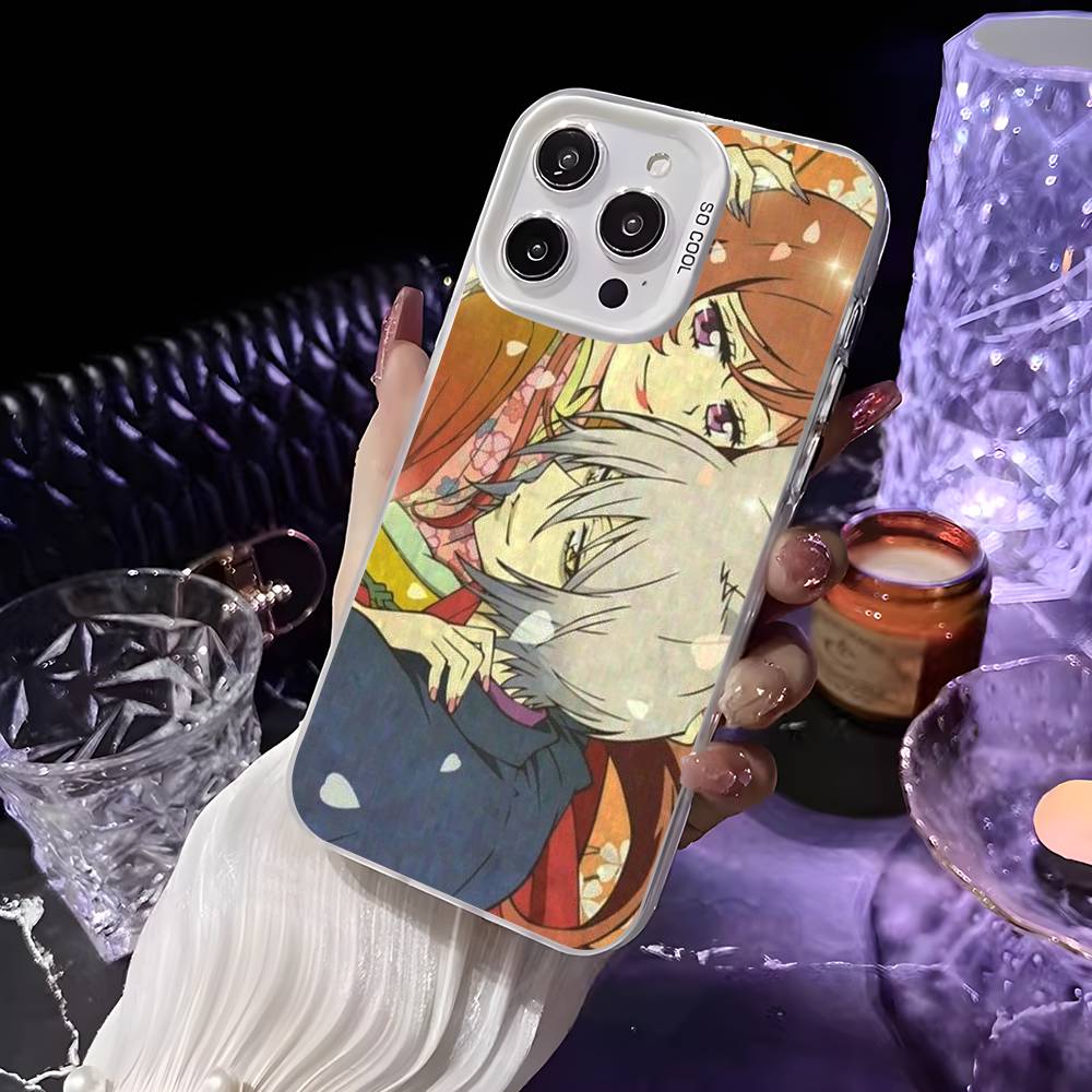 Чехол для телефона с аниме K-Kamisama Kiss для iPhone 16 15 14 13 12 11 Pro Max Белый Ультратонкий Лазерный Металлик Аврора Funda