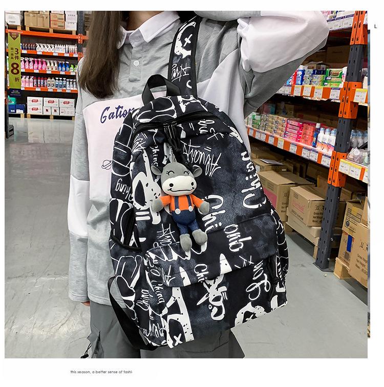 Trendy Schoolbag for Students: Men's & Girls' Junior High, High School, College Canvas Backpack