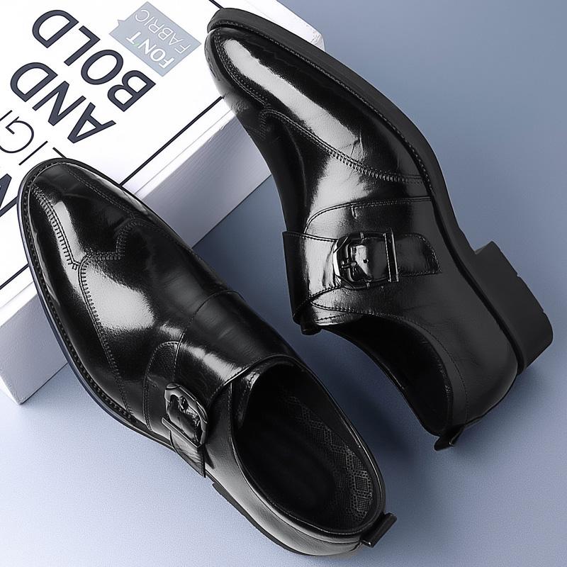 Spring Autumn New Men's Genuine Leather Shoes Fashionable Business Dress Shoes Elegant Men's Banquet Brogue Shoes Free Delivery