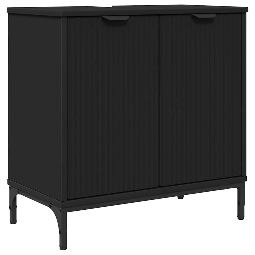 Washbasin Cabinet Black 60.5 x 33.5 x 61 cm Particleboard