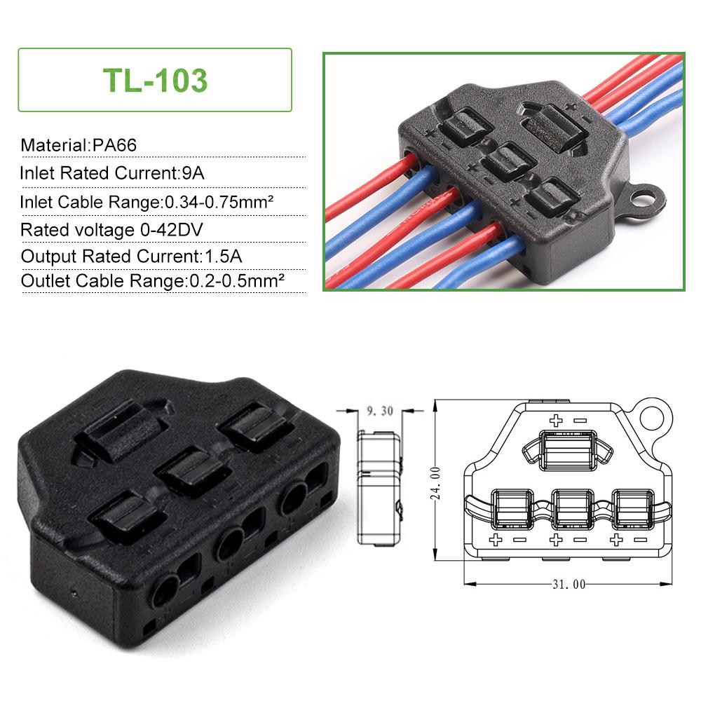 1PCS 3/6 Port Miniature Quick Connect Splitter Out Line Sharing Box Distribution Port Hub For Lighting Led Strip Connection
