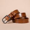 Винтажный мужской ремень из натуральной кожи с широкой талией и пряжкой в виде головы, мужской классический ремень