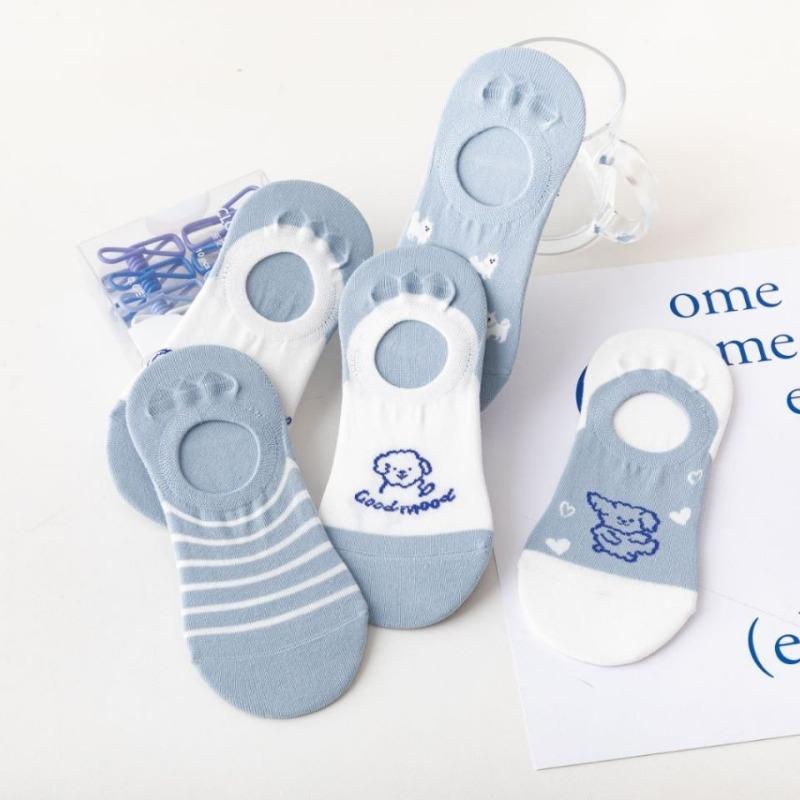 Женские летние тонкие милые туфли с мелким вырезом, не спадающие, с невидимыми носками-следками