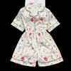 Plants Flowers Fresh Print Women's Sleepwear Summer New Female Two Piece Pajama Sets Classy Short Sleeve Shorts Homewear