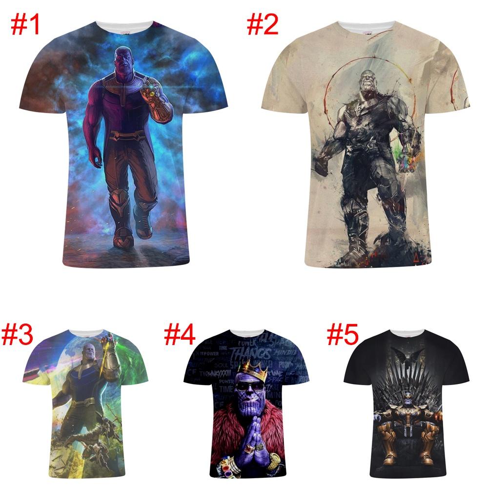 Premium Quality The Avengers Endgame Thanos Men Short Sleeve O-neck Graphic T Shirt Tops Blouse