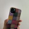 Ретро Осенне-Зимний Color Block Сочетание Клетка Чехол Для Телефона Для iPhone 17 16 15 14 13 12 11 Pro Max XS XR 7 8 Plus 16e Обложка
