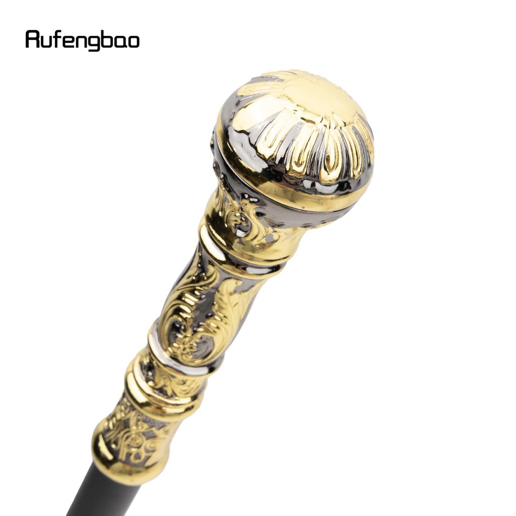 Золотисто-черная роскошная круглая ручка, модная трость для вечеринки, декоративная трость для ходьбы, элегантная трость с ручкой-посохом 93 см