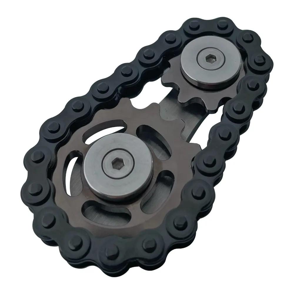 Gear Chain Gyro Fingertip Gyro Sprockets Chains Sprockets Flywheel Metal Toys Drop Ship Sproket Roadbike Spinner Fingertip Toy