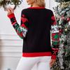 BITCED Fall/Winter Sweater 3D Reindeer with Fuzzy Pom-Poms Christmas Sweater with Sequins and Embroidery O-Neck Knit Top