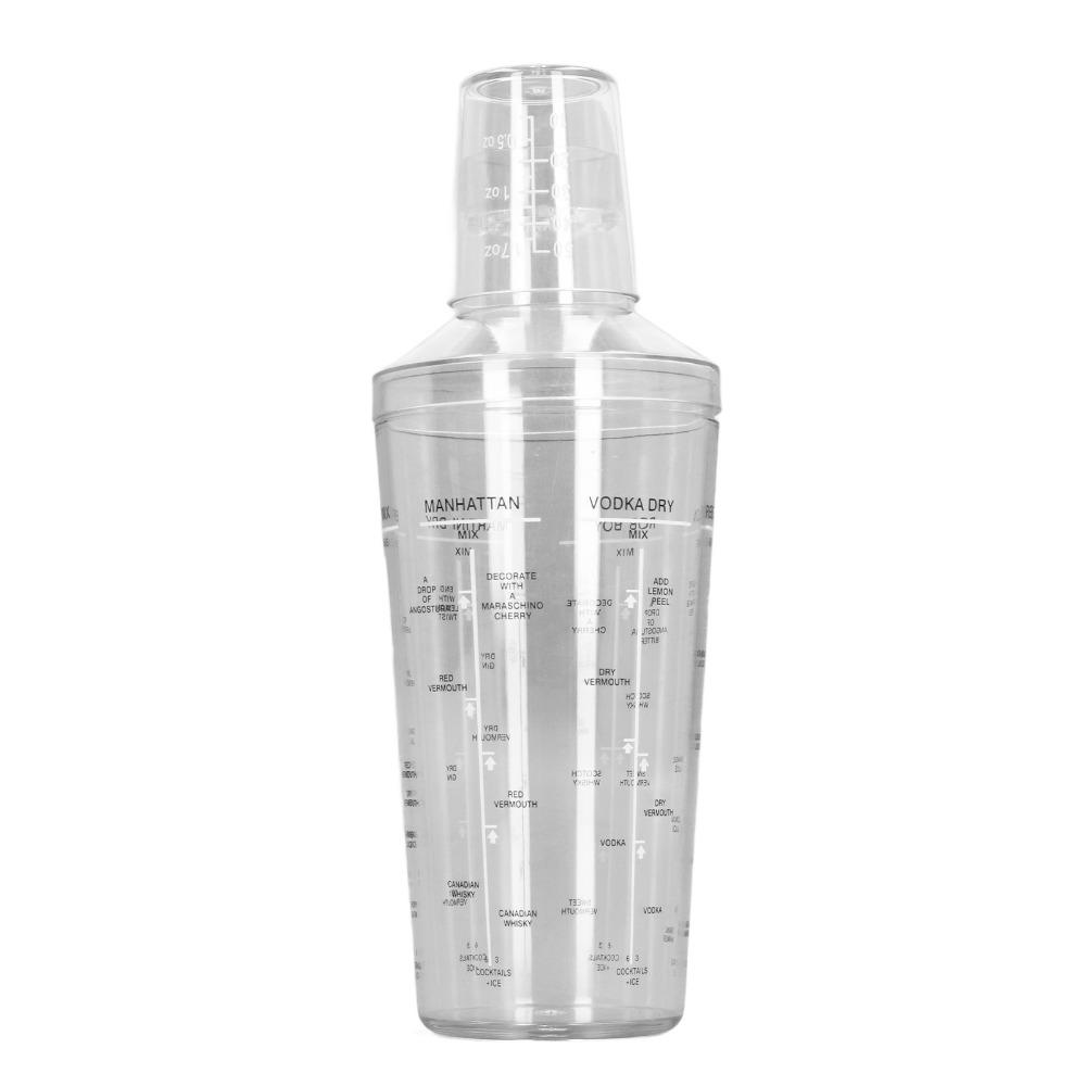 Built-in Strainer Lids Professional Cocktail Shaker PC Bartender Shaker Kit Wine Mixer Shaker Home