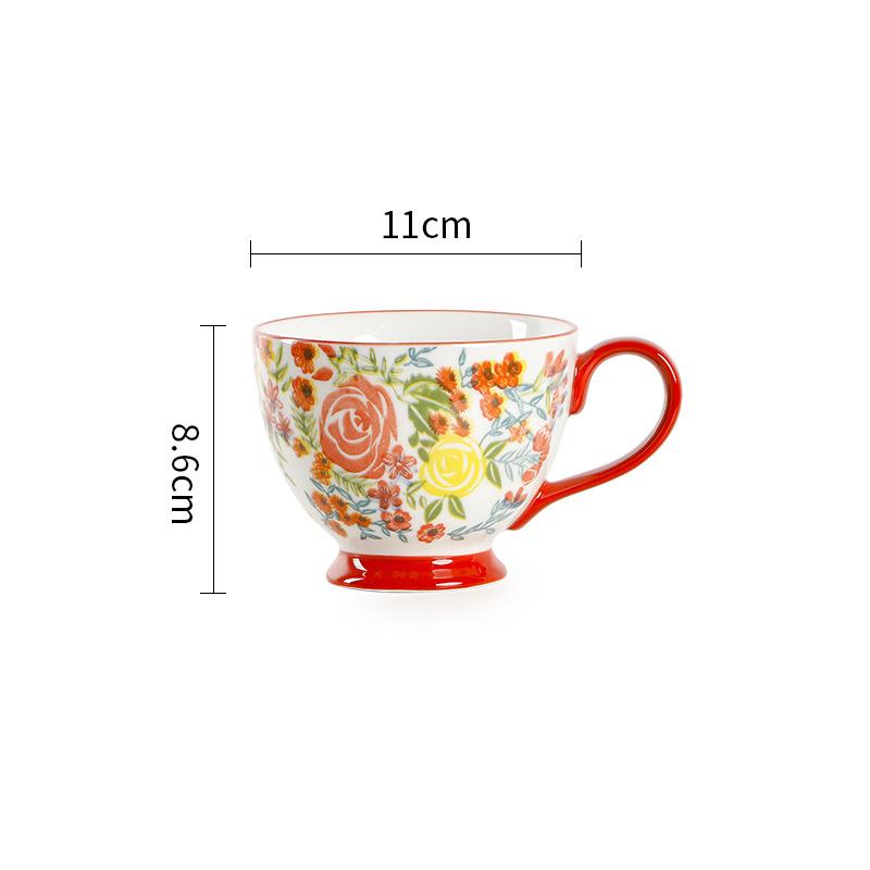 Американская керамическая кружка с креативным рисунком, расписанным вручную, чашка для завтрака, кофейная кружка, чашка для сока, чашка для молока, бытовая чашка для чая, чашка для воды