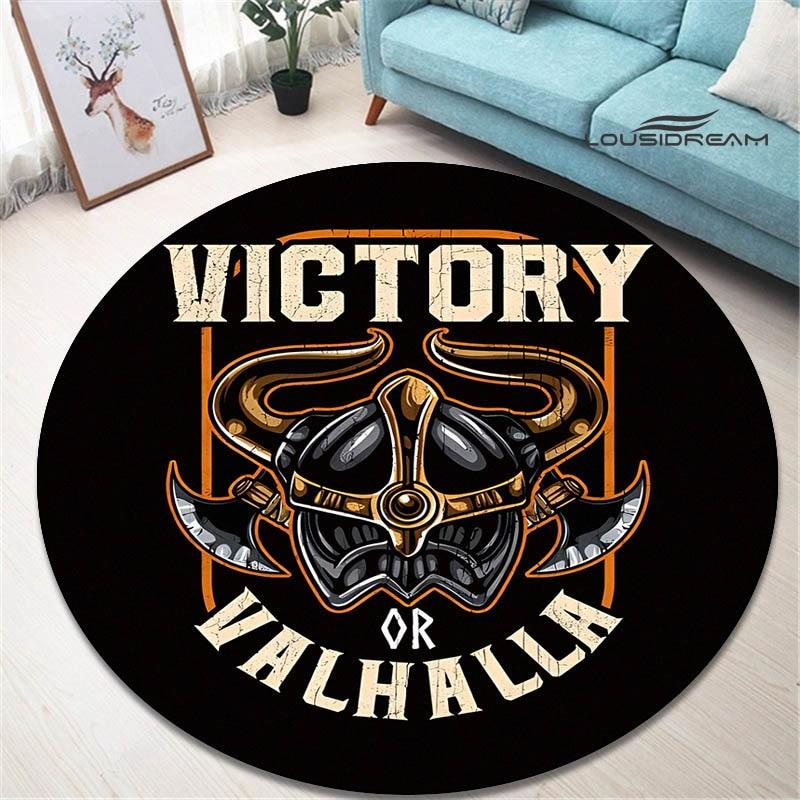 Круглый ковер с принтом viking vegvisir, красивый нескользящий ковер для гостиной, спальни, реквизит для фотосъемки, подарок на день рождения