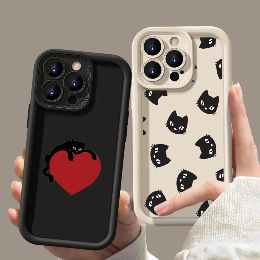 LZ8 мультяшный кот милый художественный силиконовый чехол для телефона Xiaomi 11 Lite 5G 14T Redmi 14C 13C A3 Note 12 11 9 10 13 Pro Plus противоударный задний чехол