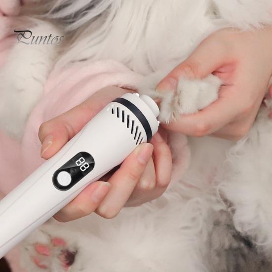 Шлифмашинка для ногтей для домашних животных, перезаряжаемый электрический триммер емкостью 1200 мАч со светодиодной подсветкой для собак, кошек, алмазный шлифовальный круг, 3-скоростная регулировка, машинка для стрижки ногтей для домашних животных