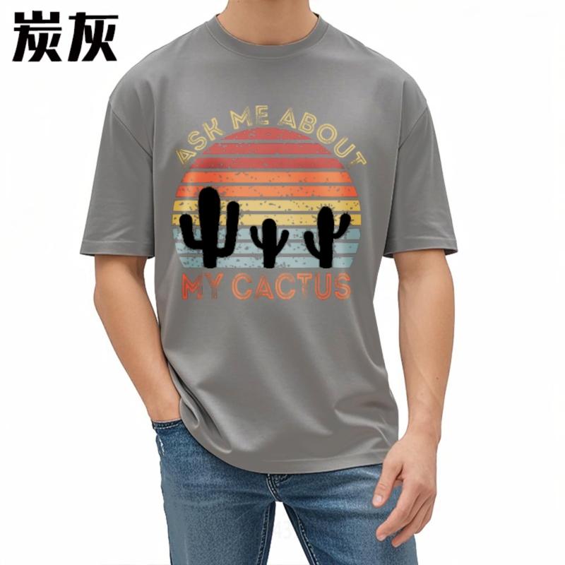 Summer top Relaxed Fit For men Oneck tshirt Daily Wear Ask Me About My Cactus Sunset Cacti Design Everyday For her Tshirt