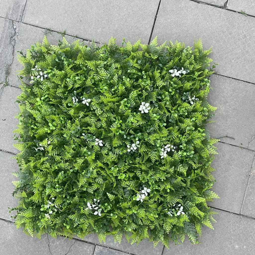 50×50cm Artificial Green Plant Wall - Plastic Vertical Garden, Fake Flower Wall, Synthetic Turf Background
