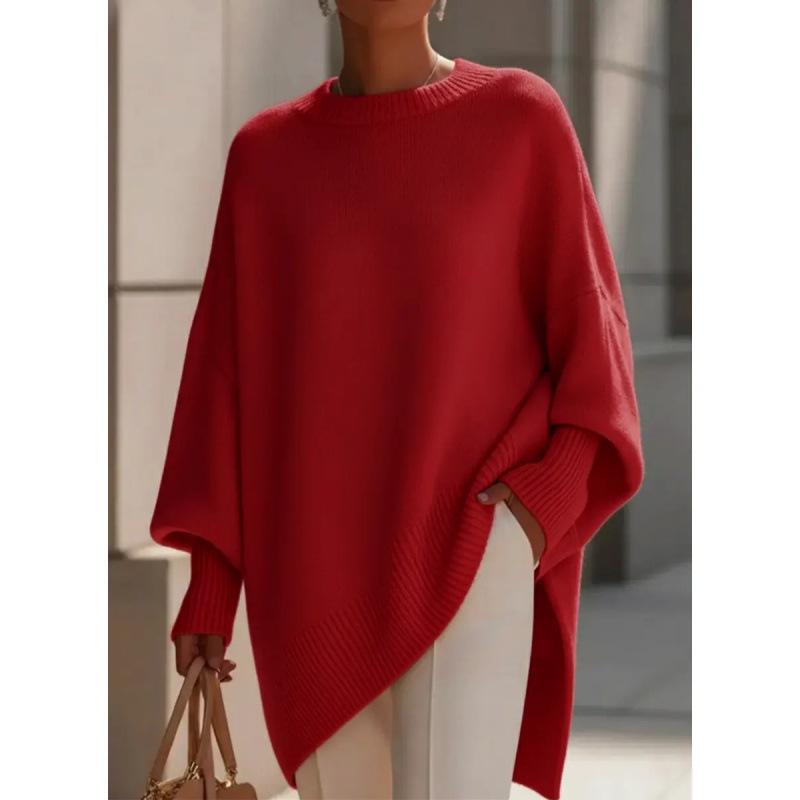 2026 Autumn/Winter Women's Solid Color Loose Knitwear: European & American Round Neck Pullover Sweater