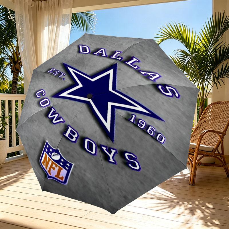 Dallas Cowboys Print Automatic Open Close Umbrella, Portable Foldable Umbrella, for Outdoor Commute Camping Trip, Ideal Birthday Gift