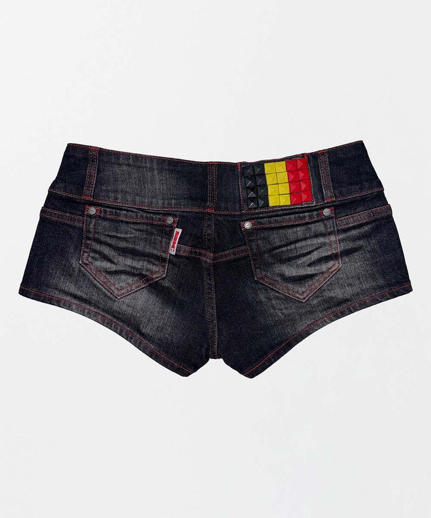SCULPTOR Studded Denim Shorts Black