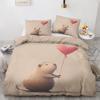 2-3 Cartoon Duvet Cover Cute Capybara Pillowcase Bedding Set Adult Boy Girl Bedroom Decoration Single Double Large Size