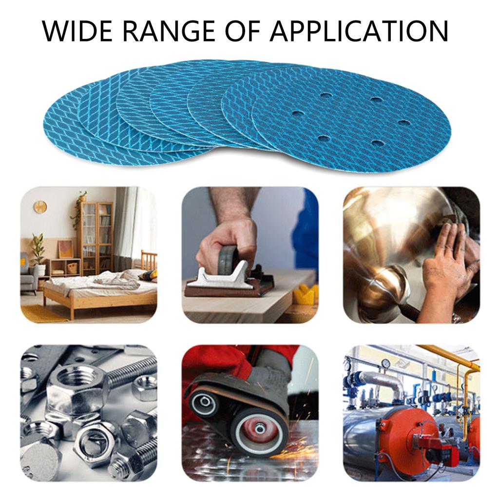 100Pcs/set Orbital Sander Dry Wet Velvet Sandpaper 5inch 8 Hole Sanding Disc Sand Paper Rhombus Sanding Disc Replacement