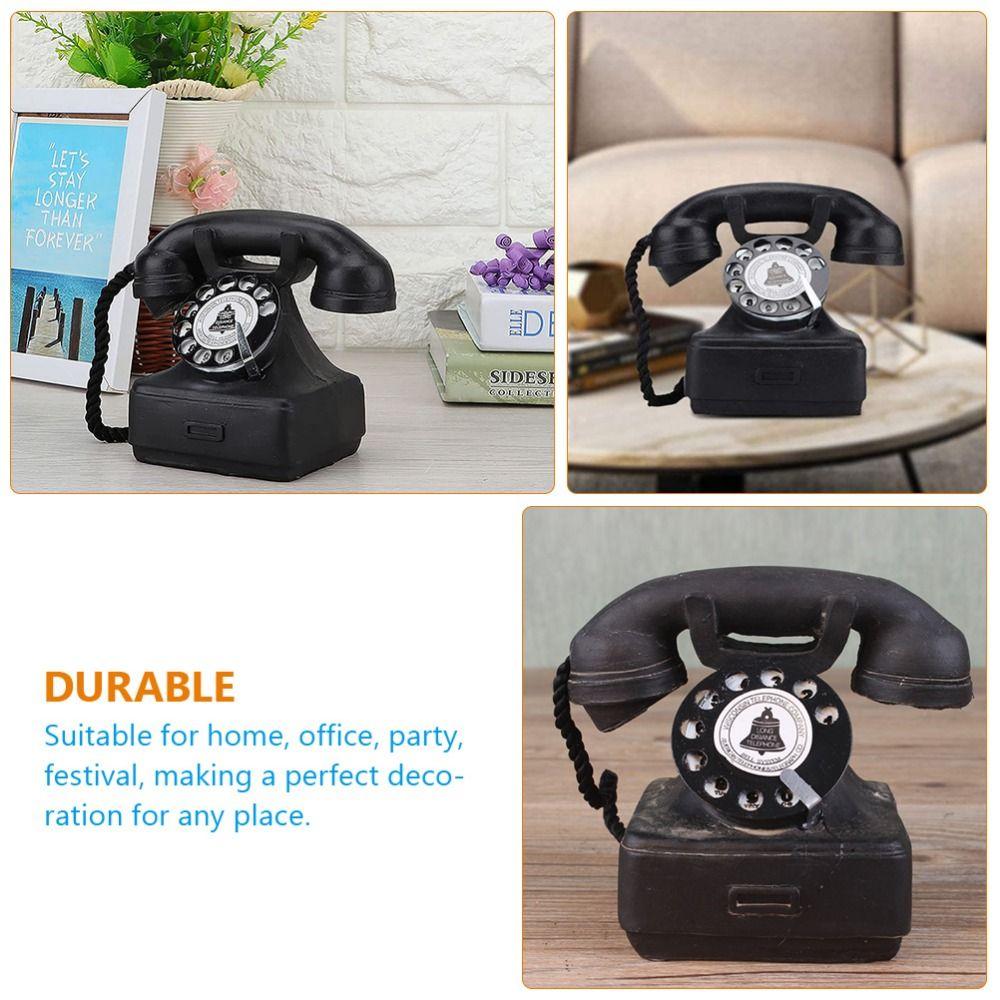 Resin Art Decorative Phone Ornaments Handmade Retro Telephone Ornaments Telephone Model Office