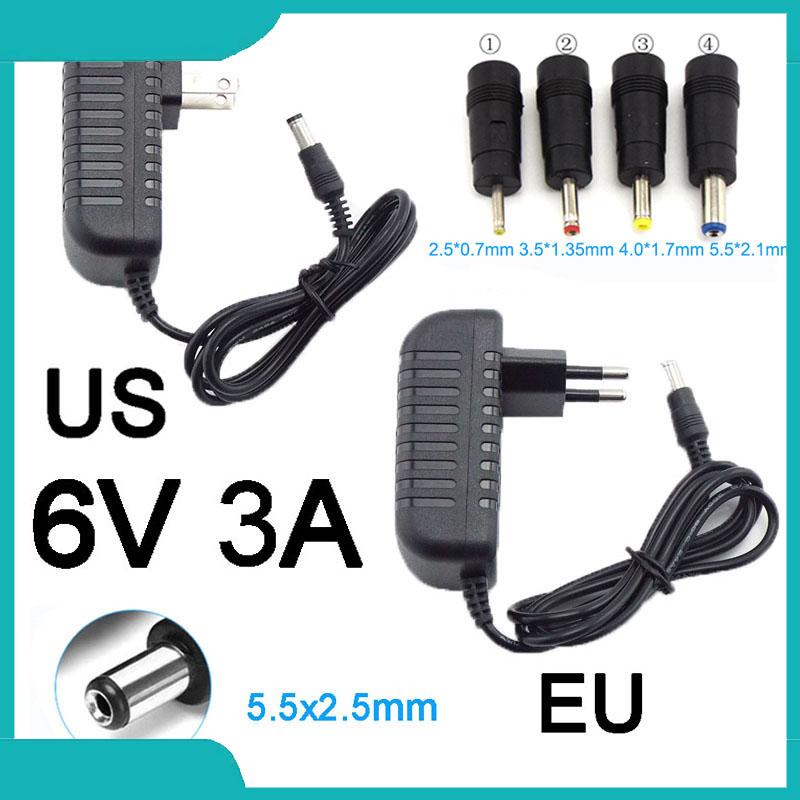 XHF13JM адаптер переменного тока постоянного тока 5,5*2,1 мм 4,0*1,7 мм 3,5*1,35 мм 2,5*0,7 мм штекерный преобразователь постоянного тока 6 В 3 А переменного тока 100-240 В зарядное устройство