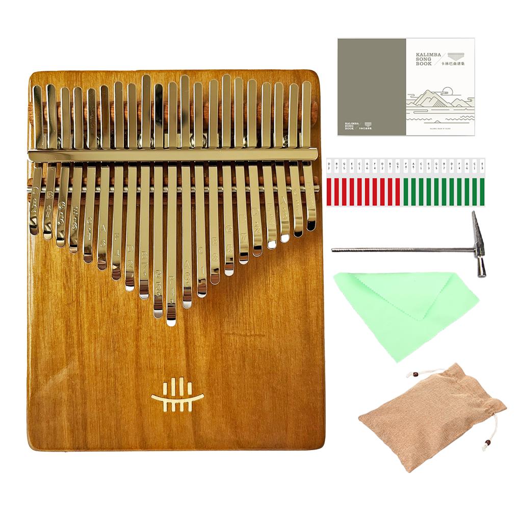 Hluru Professiona 21 Key Walnut Kalimba 17 Key Resonator Thumb Piano Rosewood Finger Piano Glossy Box Mbira for Beginner