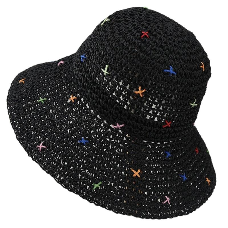 Breathable Sun Hat Holiday Spring Weaving Straw Hat Woman Commutes Camping Taking Photo Handmade Beach Hat for Girl