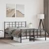 VidaXL Metal Bed Frames with Headboard Footboard, Double Bed with Slat Base, Adult Bed with Feet for Bedroom, 355578