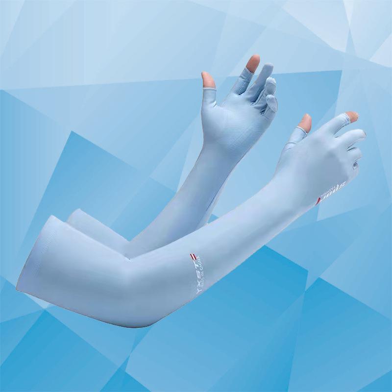 Унисекс Рукава из ледяного шелка для защиты от солнца на весну/лето – Дышащие, конструкция без двух пальцев для вождения и езды