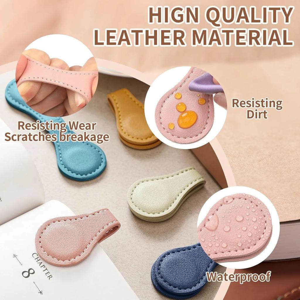Magnetic Leather Bookmark Double Sided Page Holder Notebook Clip Stationery Gift for Reading Bible Journaling Office Supplies