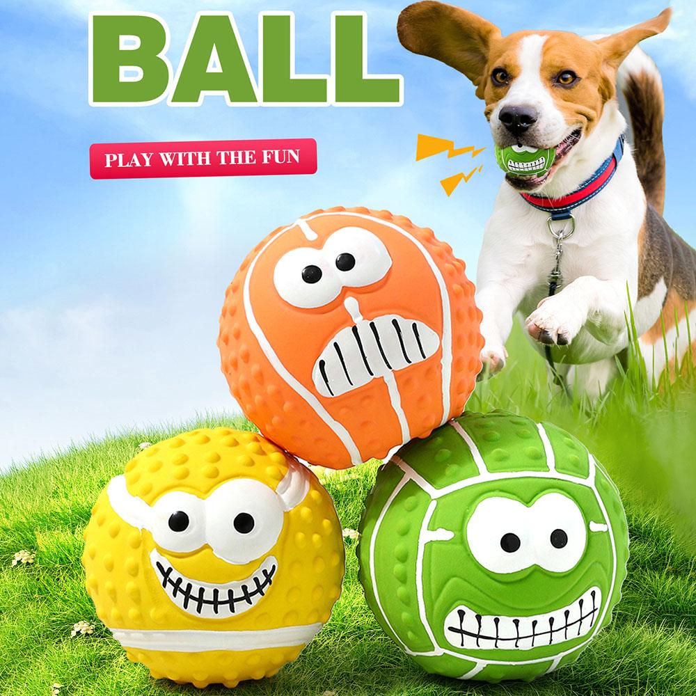 Interactive Dog Squeak Ball With Funny Expressions Soft Non-Toxic Latex Chew Toy Teeth Grinding Playtime Gift For Dogs 5