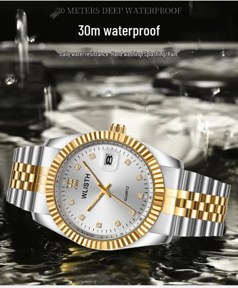 Водонепроницаемые кварцевые парные часы Wolis - Элегантные мужские и женские наручные часы
